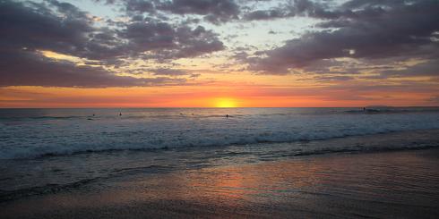 Sonnenuntergang Romantische Playa Hermosa Panoramabild