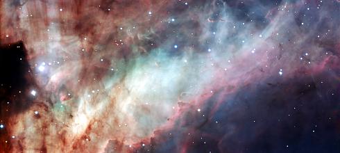 Panoramabild auf Leinwand und Keilrahmen 120x40cm Erde Weltall Galaxie Sterne